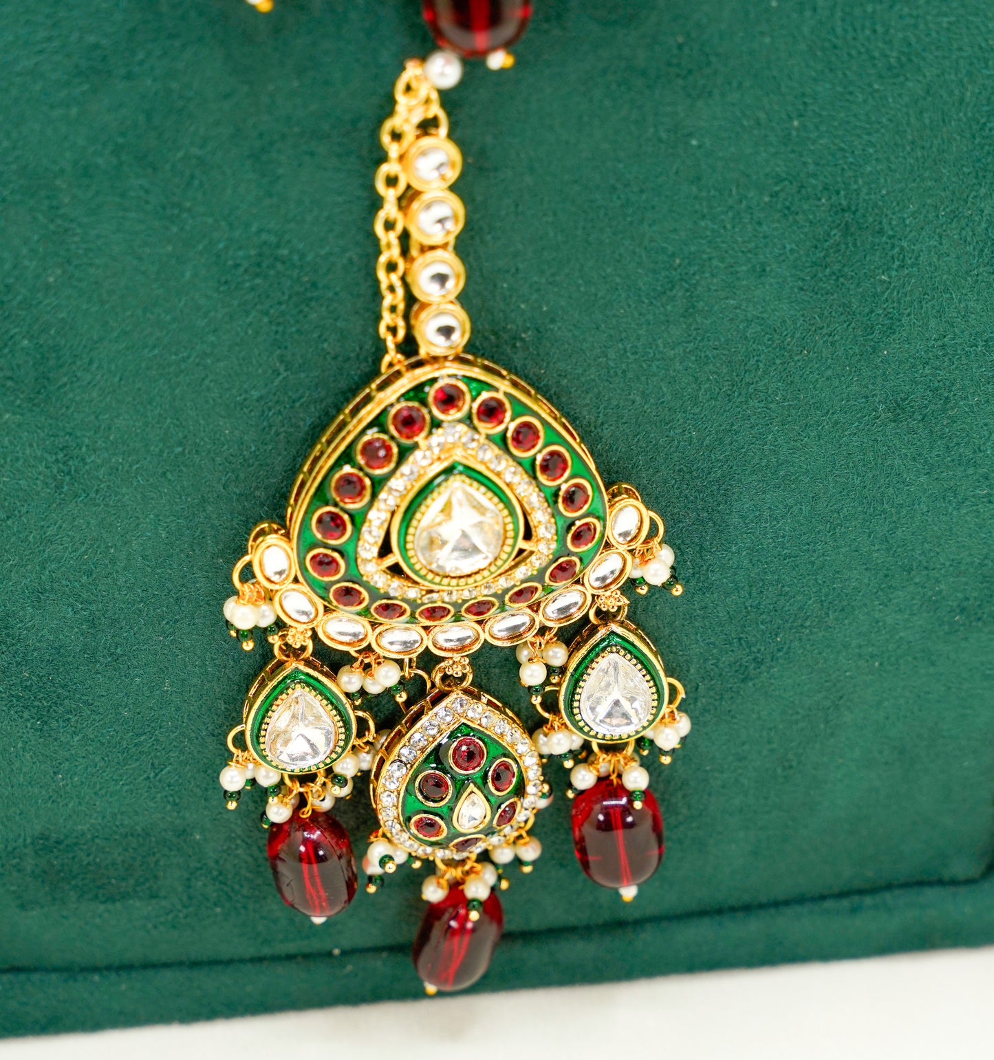 Kundan Set  – Kundan Jewellery Necklace Set - Red