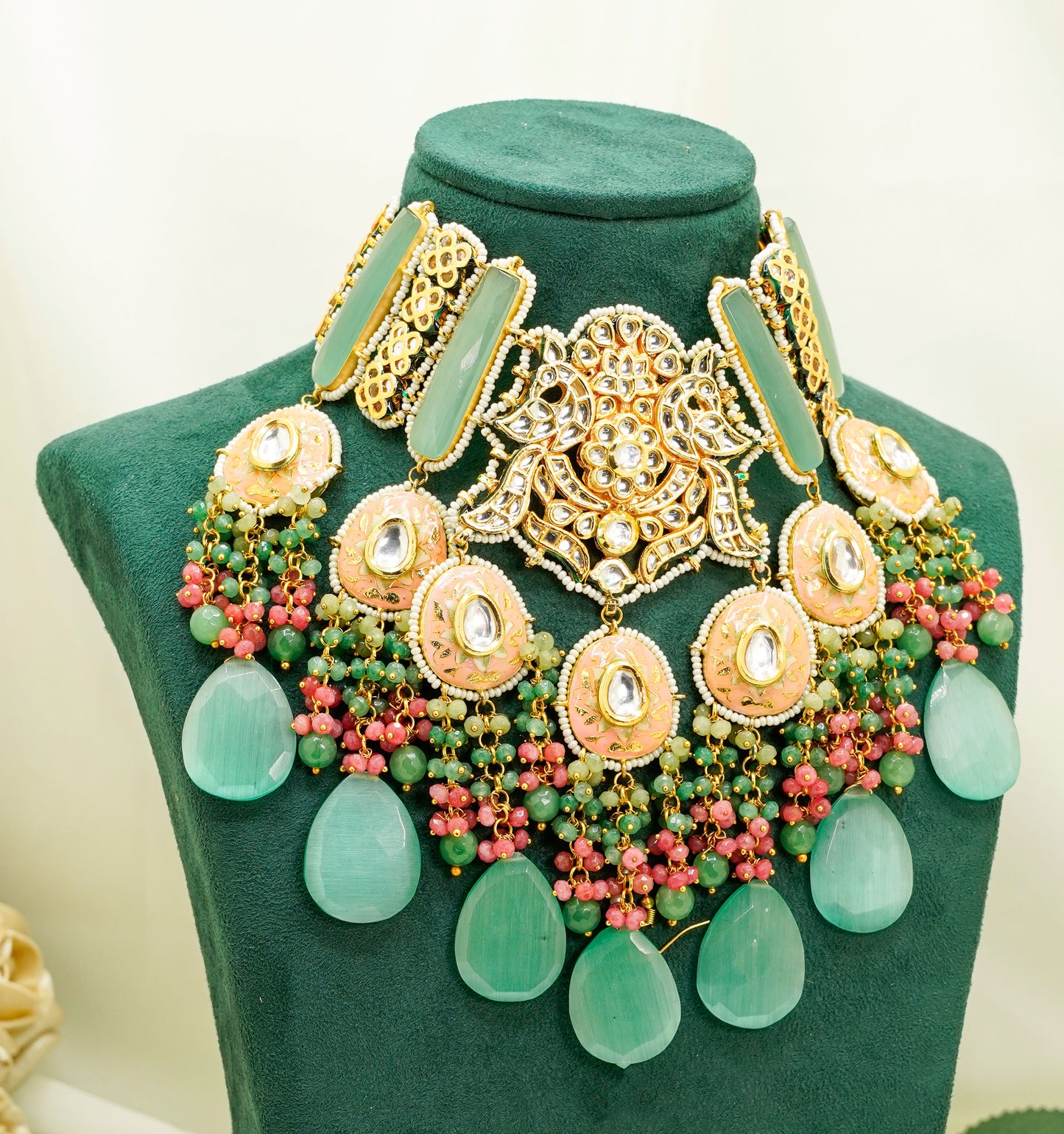 Green Kundan Set  – Kundan Jewellery Necklace Set