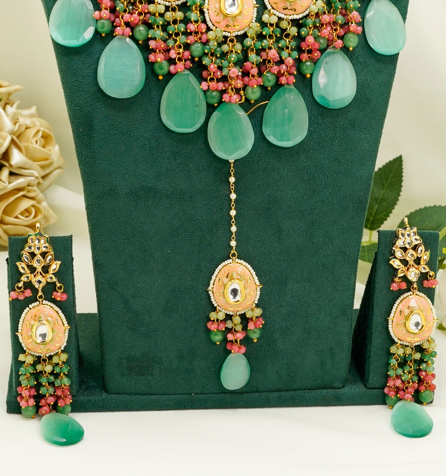 Green Kundan Set  – Kundan Jewellery Necklace Set