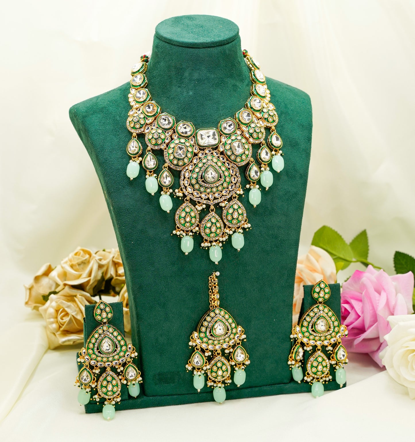 Kundan Set  – Kundan Jewellery Necklace Set - Red