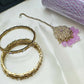 Pearl & Lavender  Partywear Jewellery Set – Modest Long Necklace, Earrings, Bangles & Tikka