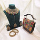 Multicolour Partywear Jewellery Set with Embroidered Bag – Modest  Fashion for Eid, Nikah & Special Events