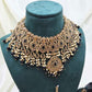 Black & Gold Partywear Jewellery Set with Modest Choker, Earrings, Bangles & Clutch – Ideal for Nikah or Evening Events