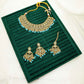 Party Set 11 – Gold-Plated Bridal Jewellery Set with Blue Beads and Kundan Work