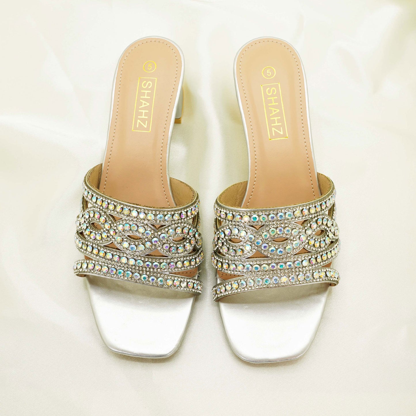 SHAHZ Party Heels – Crystal-Embellished Block Sandals for Weddings, Receptions & Formal Wear