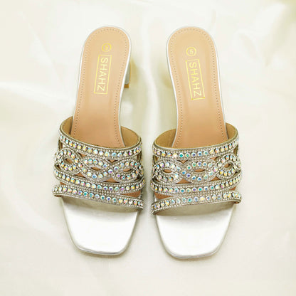 SHAHZ Party Heels – Crystal-Embellished Block Sandals for Weddings, Receptions & Formal Wear