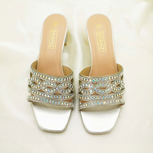 SHAHZ Party Heels – Crystal-Embellished Block Sandals for Weddings, Receptions & Formal Wear