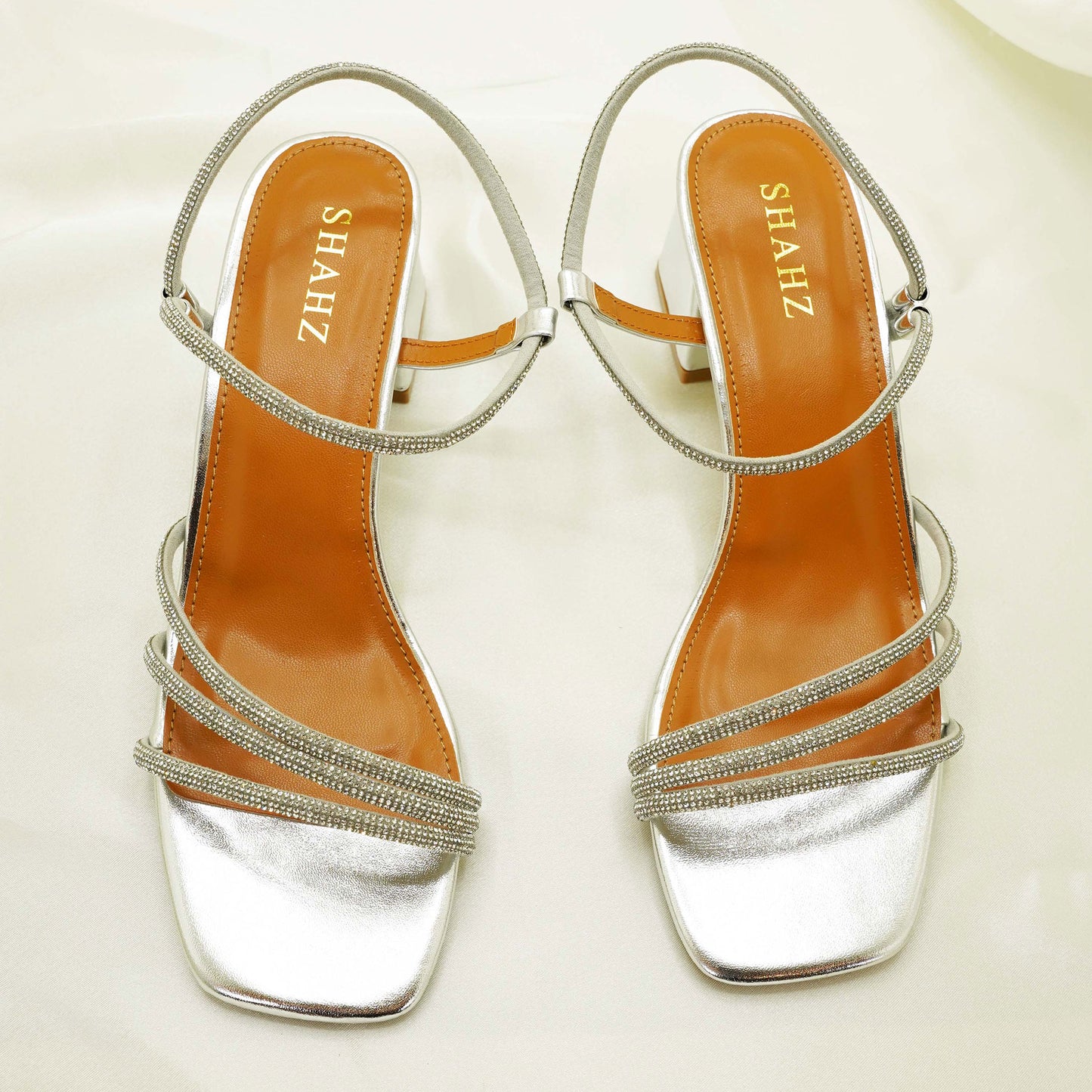 SHAHZ Party Block Heels – Strappy Spiral Ankle Sandals for Weddings, Eid & Special Events
