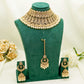 Gold Party Set - Choker Jewellery Set – Mehndi Necklace Set with Earrings and Tikka