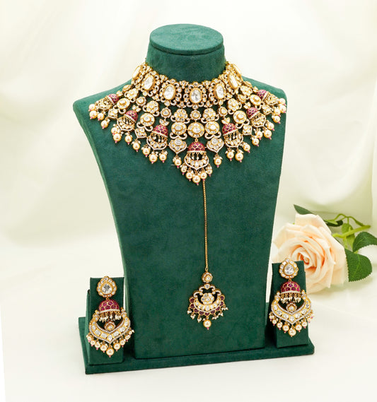 Red Ruby Kundan Set  – Kundan Jewellery Necklace Set
