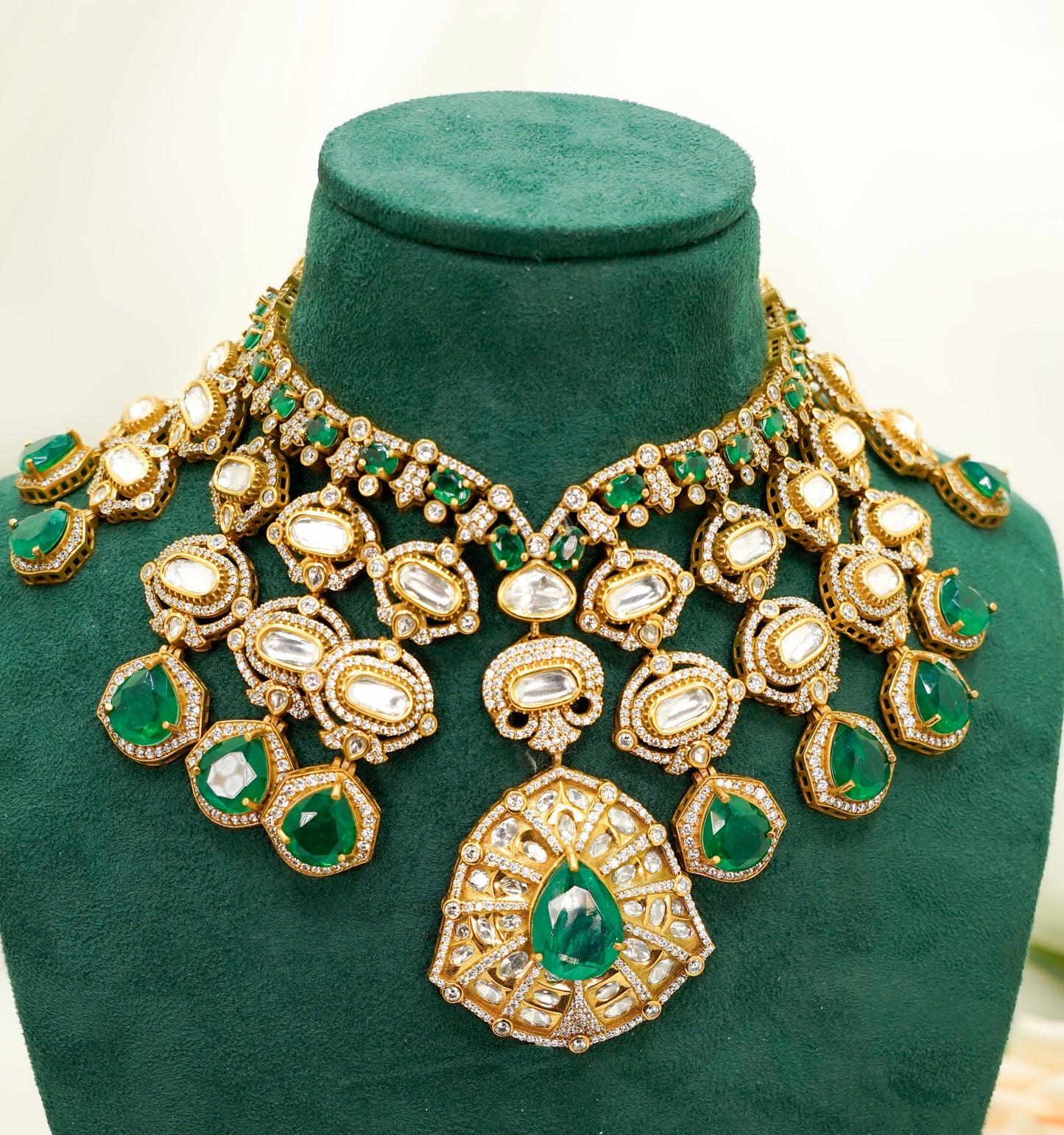 Green Kundan Set  – Kundan Jewellery Necklace Set