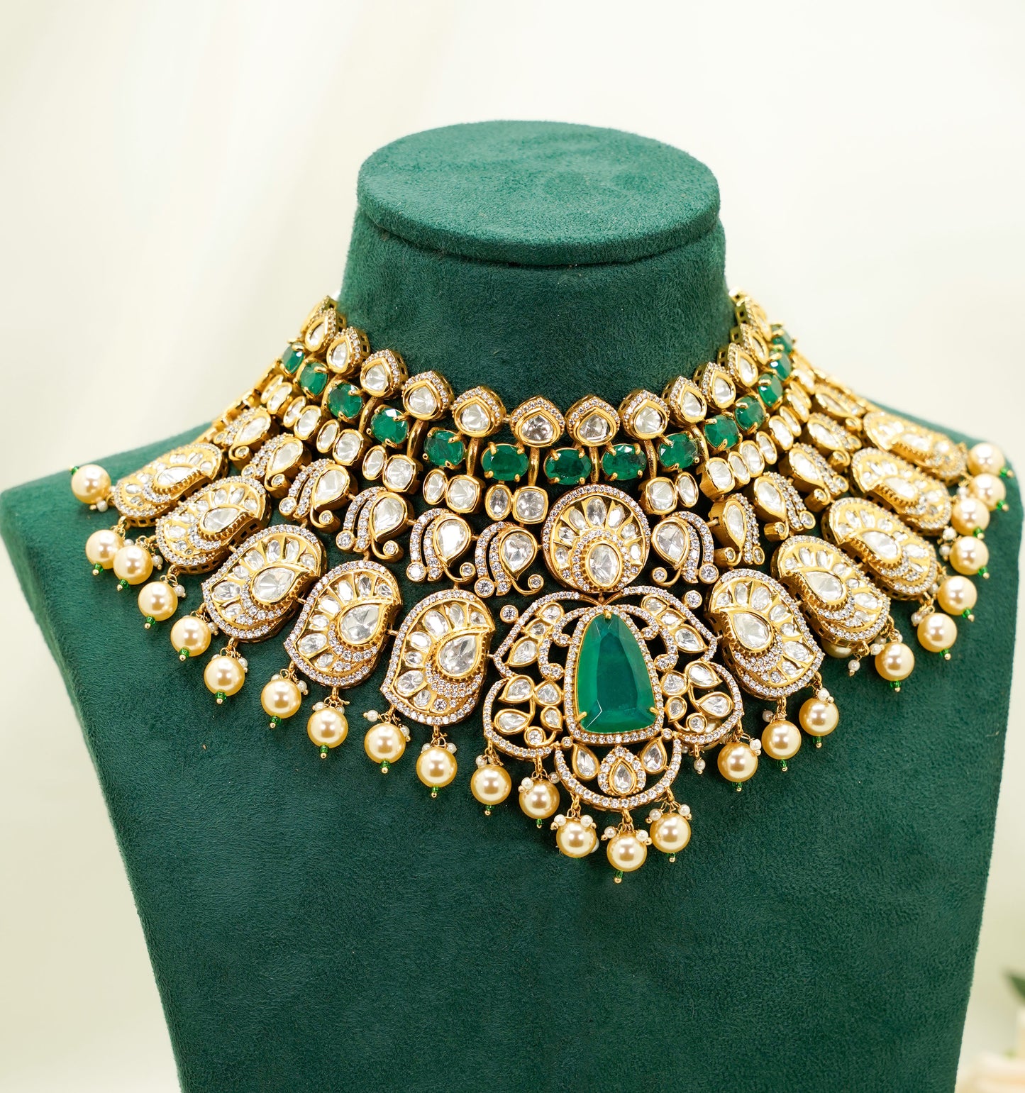 Sana Green Kundan Set  – Kundan Jewellery Necklace Set