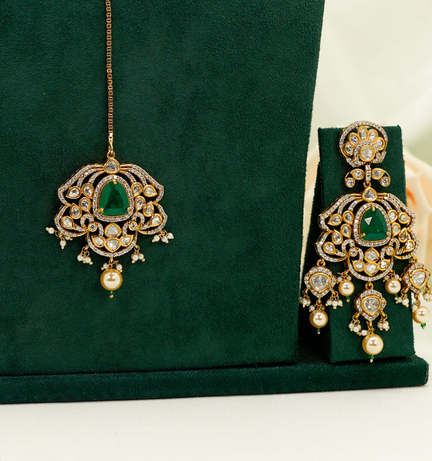 Sana Green Kundan Set  – Kundan Jewellery Necklace Set