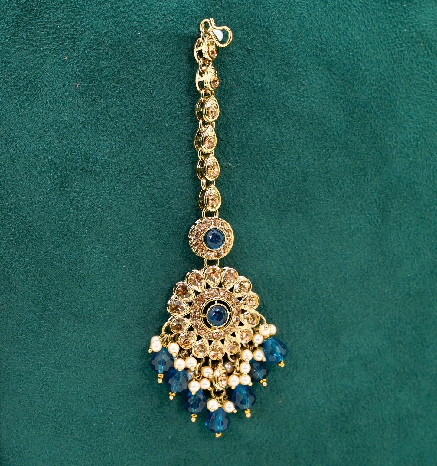 Blue Gold Party Set  – Elegant Party Jewellery Set