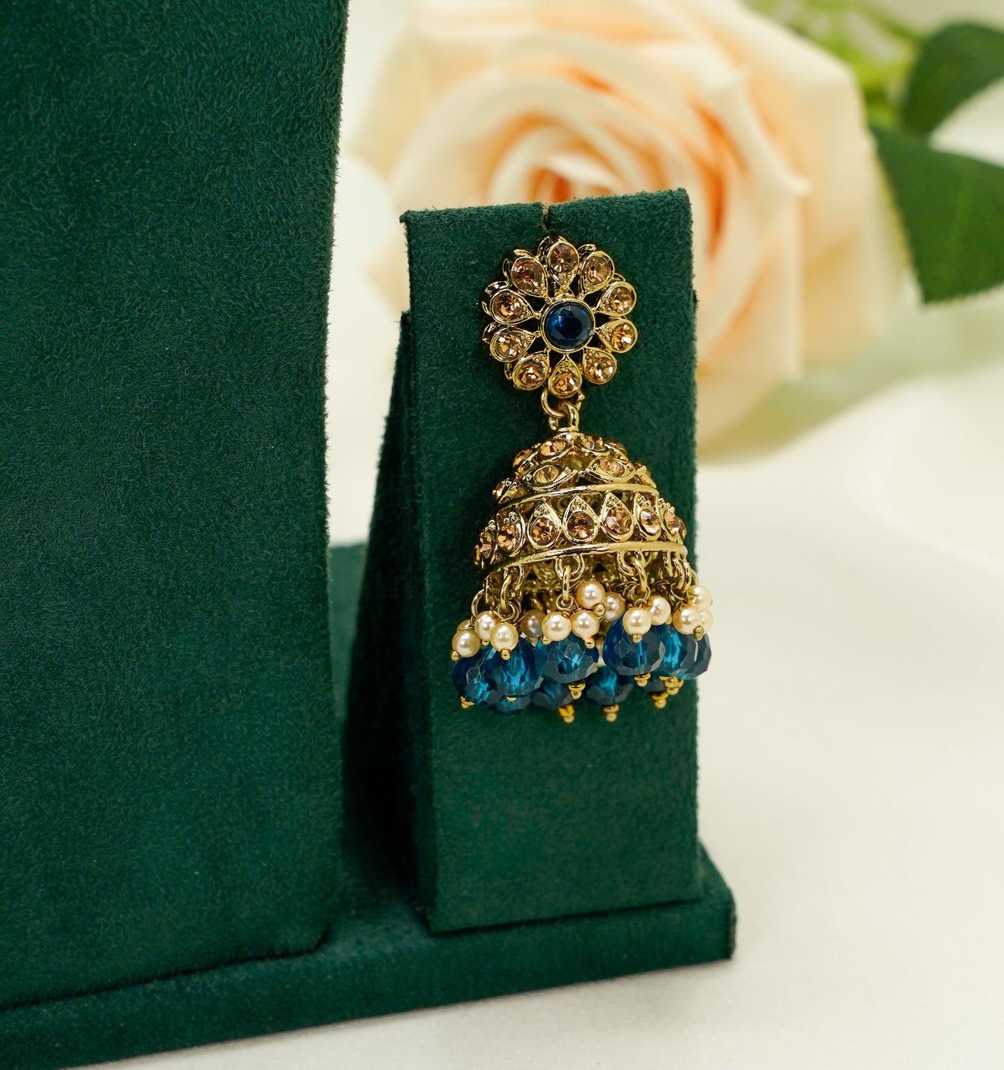 Blue Gold Party Set  – Elegant Party Jewellery Set
