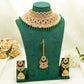 Green Party Set - Choker Jewellery Set – Mehndi Necklace Set with Earrings and Tikka