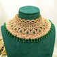 Green Party Set - Choker Jewellery Set – Mehndi Necklace Set with Earrings and Tikka