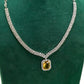 Elegant Catrine & Halo Necklace and Earrings Set