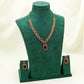 Pink Elegant Catrine & Halo Necklace and Earrings Set