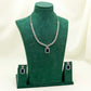 Navy Elegant Catrine & Halo Necklace and Earrings Set