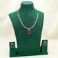 Pink Elegant Catrine & Halo Necklace and Earrings Set