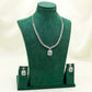 Clear White Elegant Catrine & Halo Necklace and Earrings Set
