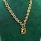 Yellow Elegant Catrine & Halo Necklace and Earrings Set