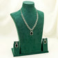 Green Elegant Catrine & Halo Necklace and Earrings Set