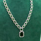 Green Elegant Catrine & Halo Necklace and Earrings Set