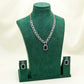 Navy Elegant Catrine & Halo Necklace and Earrings Set