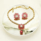 Ruby Red Party Set - American Stone Jewellery Set – Necklace Set with Earrings