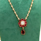 Ruby Red Party Set - American Stone Jewellery Set – Necklace Set with Earrings