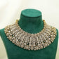 Gold/White Party Set - American Stone Jewellery Set – Necklace Set with Earrings & Tikka