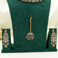 Gold/White Party Set - American Stone Jewellery Set – Necklace Set with Earrings & Tikka