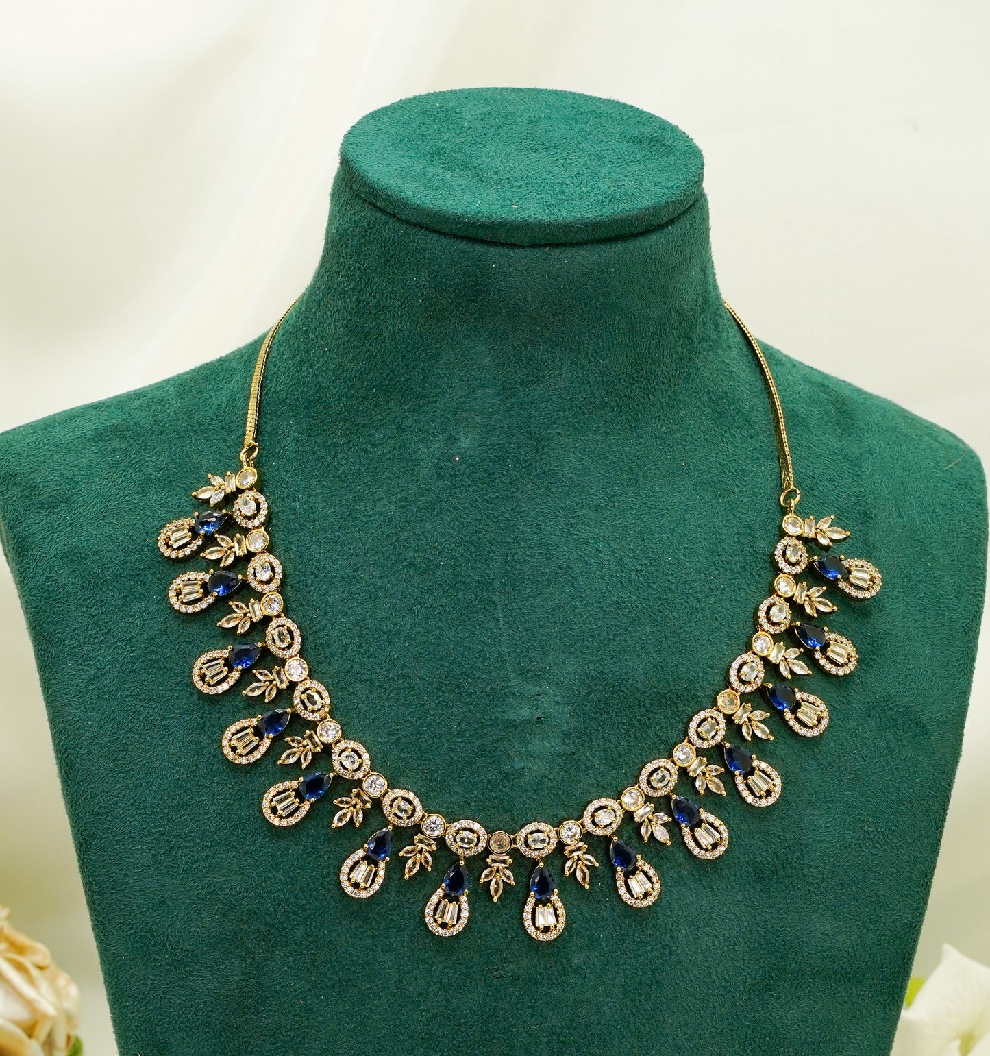 Navy Party Set - American Stone Jewellery Set – Necklace Set with Earrings