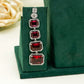 Red/Silver Party Set - American Stone Jewellery Set – Necklace Set with Earrings