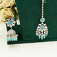 Aqua Blue Party Set - Choker Jewellery Set – Modest  Partywear with Earrings and Tikka
