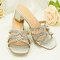 Party Heels – Crystal-Embellished Block Sandals for Weddings, Receptions & Formal Wear - CC05