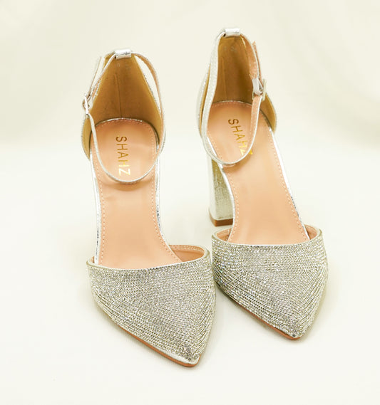 JJ10 Silver - Party & Wedding Heels – Strappy Spiral Ankle Sandals for Weddings, Party & Special Events