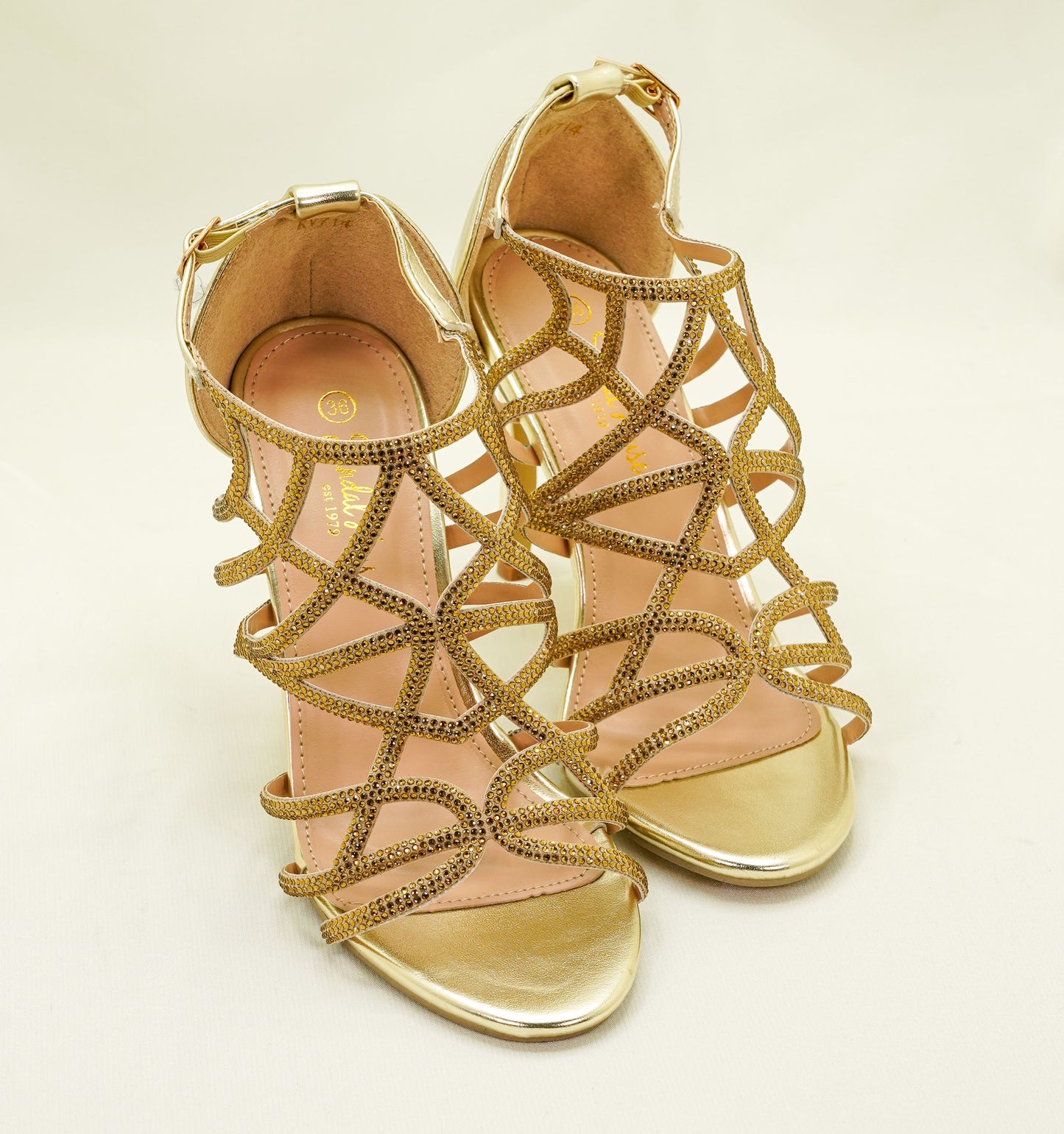 KV714 - Party & Wedding Heels – Strappy Spiral Ankle Sandals for Weddings, Party & Special Events