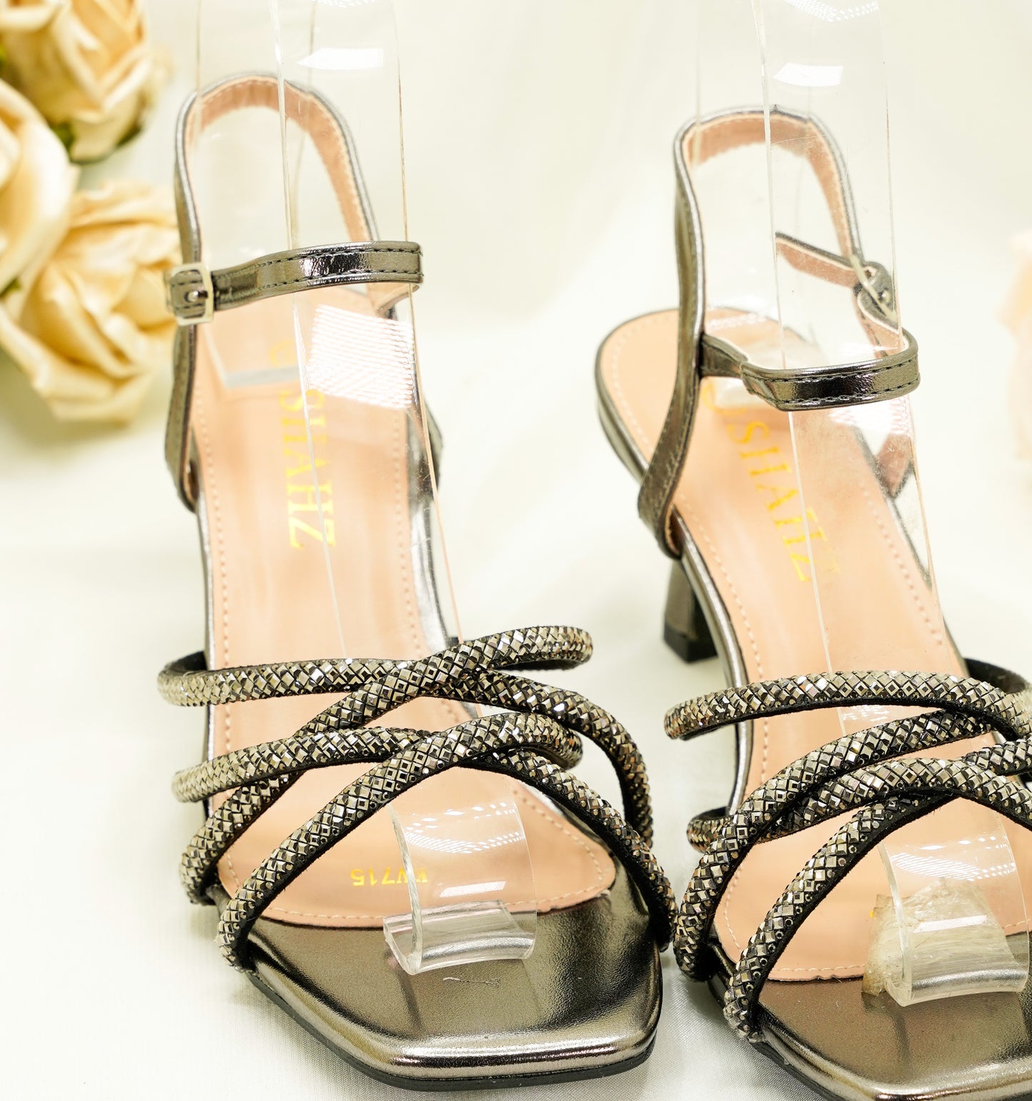 KV715 - Party Heels – Strappy Spiral Ankle Sandals for Weddings, Party & Special Events