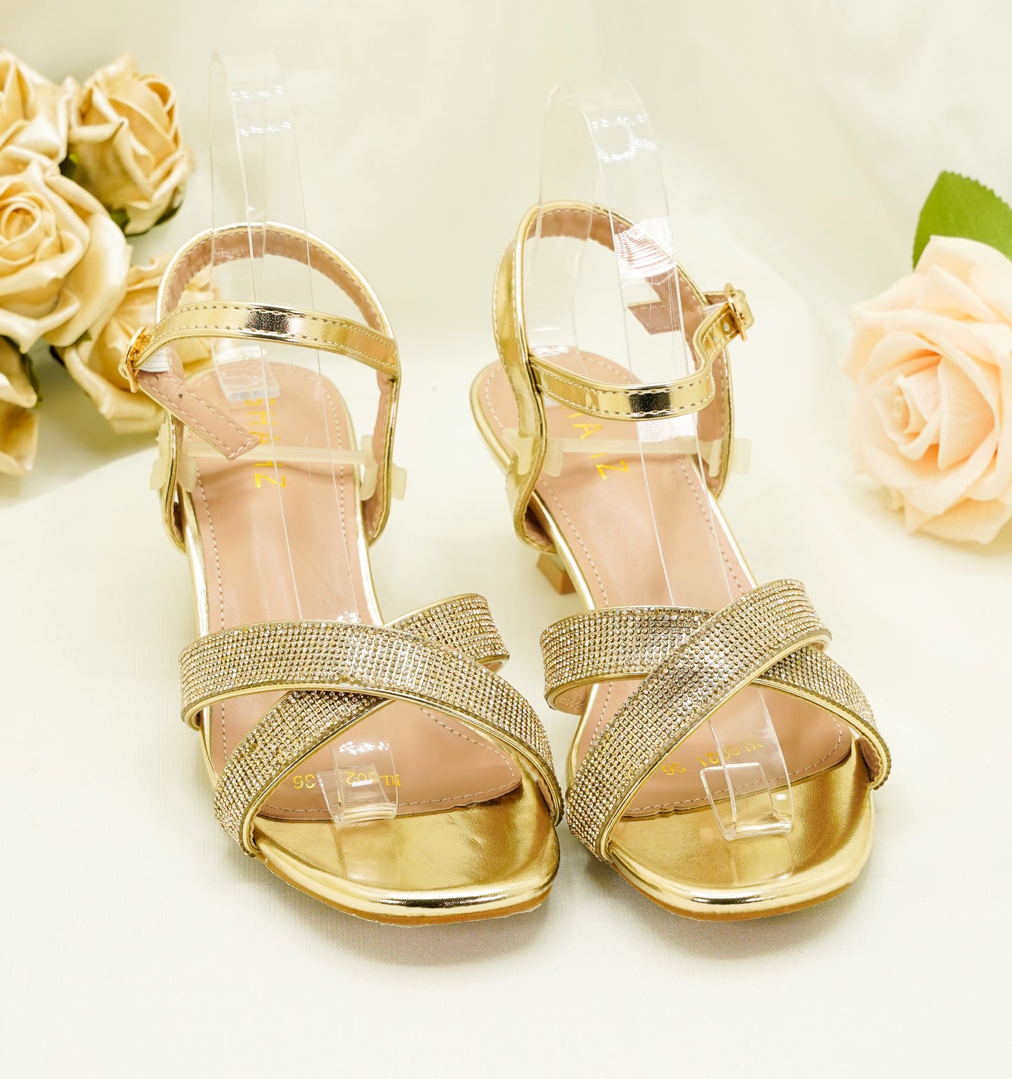 ML6021 - Party Heels – Low, Block Heel Sandals for Weddings, Party & Special Events