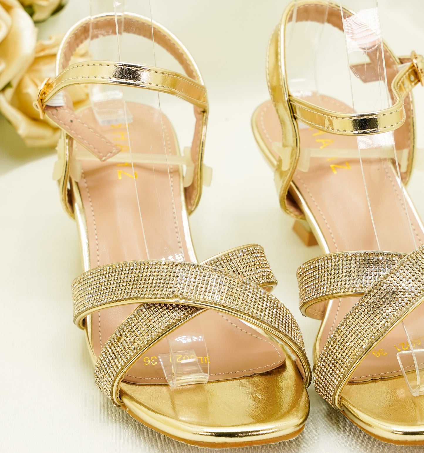 ML6021 - Party Heels – Low, Block Heel Sandals for Weddings, Party & Special Events