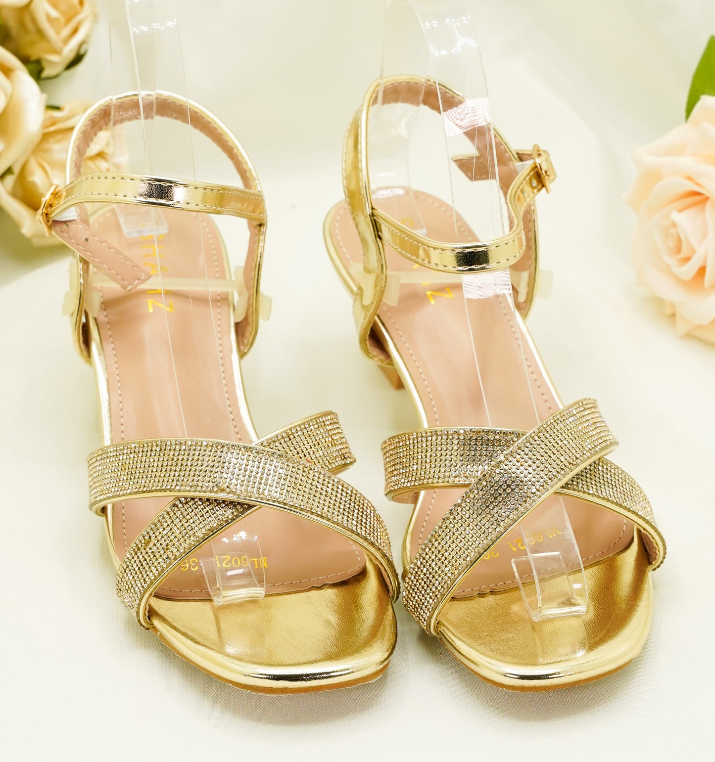 ML6021 - Party Heels – Low, Block Heel Sandals for Weddings, Party & Special Events