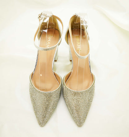 SHAHZ Party Glitter Heels – Pointed Toe Ankle Strap Sandals for Weddings, Eid & Formal Events