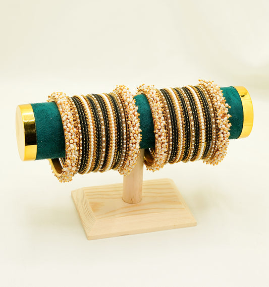 Black Bangles Set – Bridal & Party Bangles Set (2 Sets)