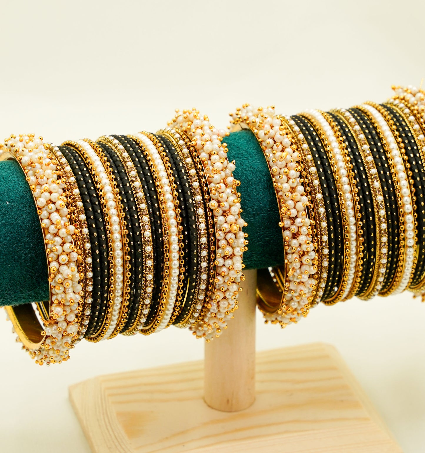 Black Bangles Set – Bridal & Party Bangles Set (2 Sets)