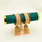 Peach Bangles with Dangli – Bridal & Party Bangles Set (2 Sets)