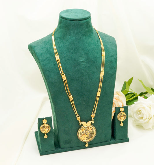 Long Gold Plated Necklace Set - Jewellery Necklace Set
