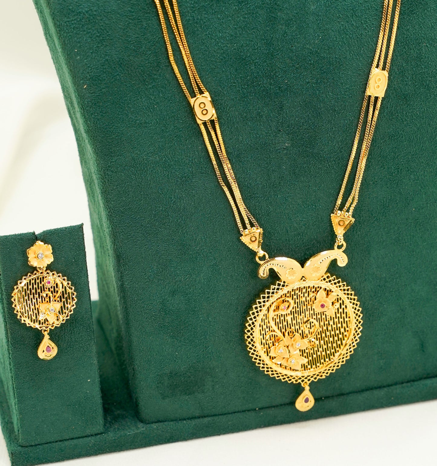 Long Gold Plated Necklace Set - Jewellery Necklace Set